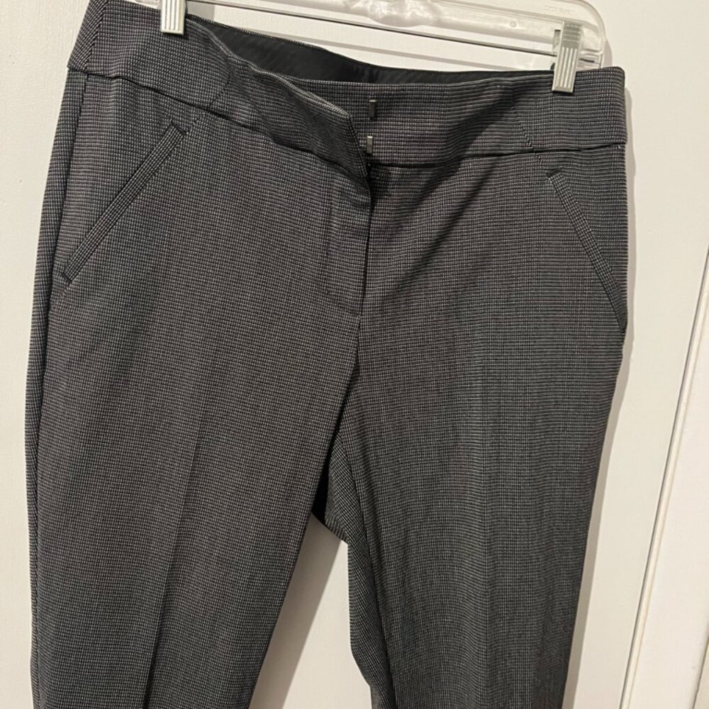 ANN TAYLOR LOFT BLACK PRINT JULIE SKINNY DRESS PANTS SZ 10